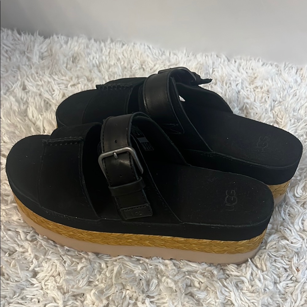 Ugg Black And Brown Platform Slides - image 3